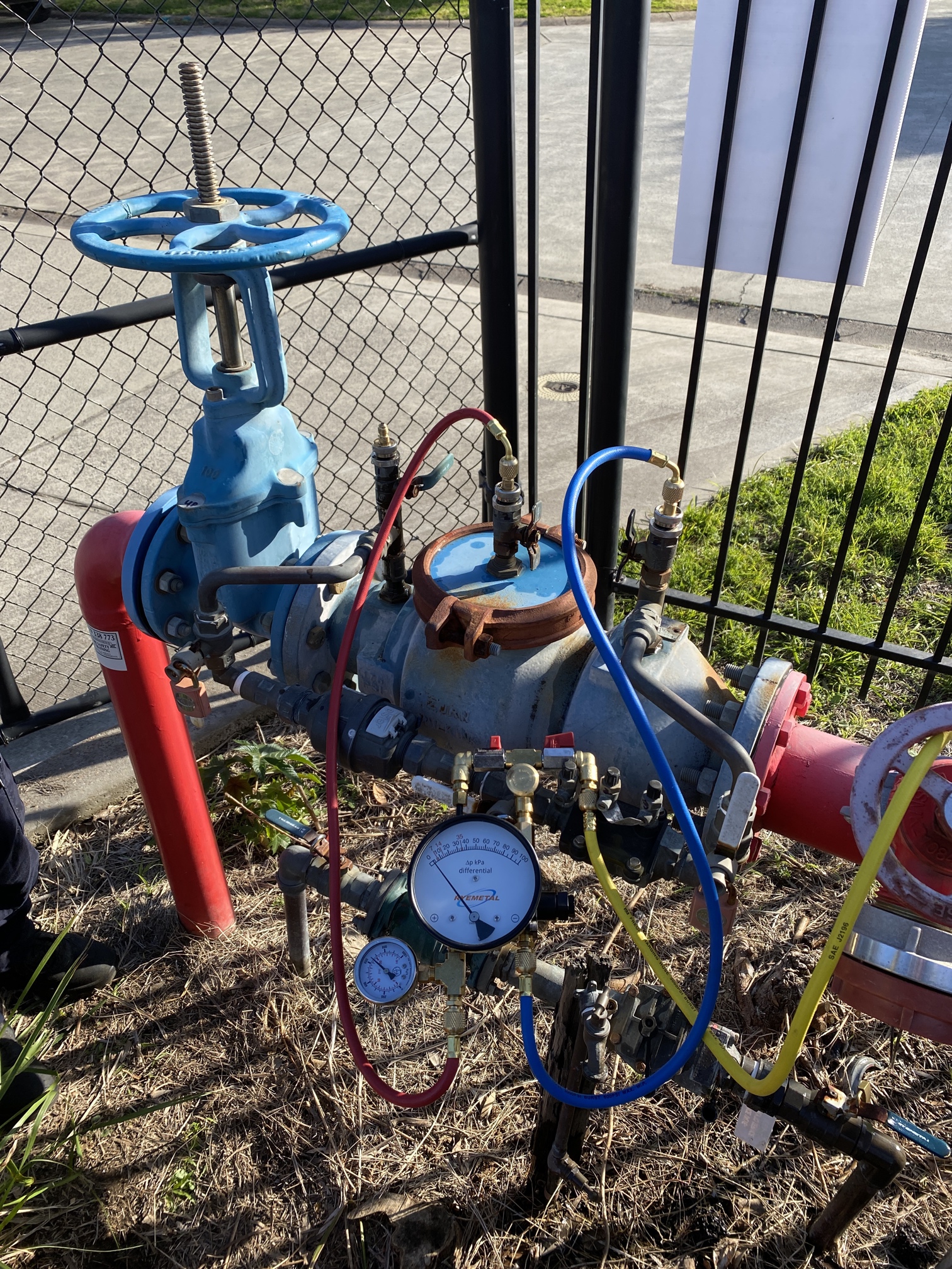 Backflow prevention device testing at a commercial property