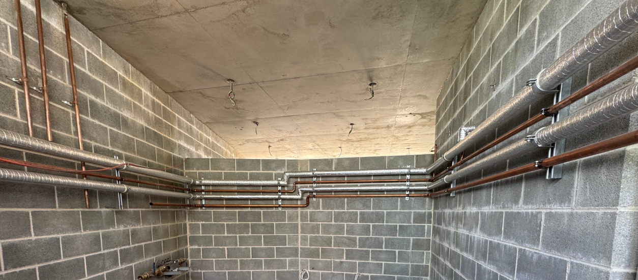 Commercial pipework installation
